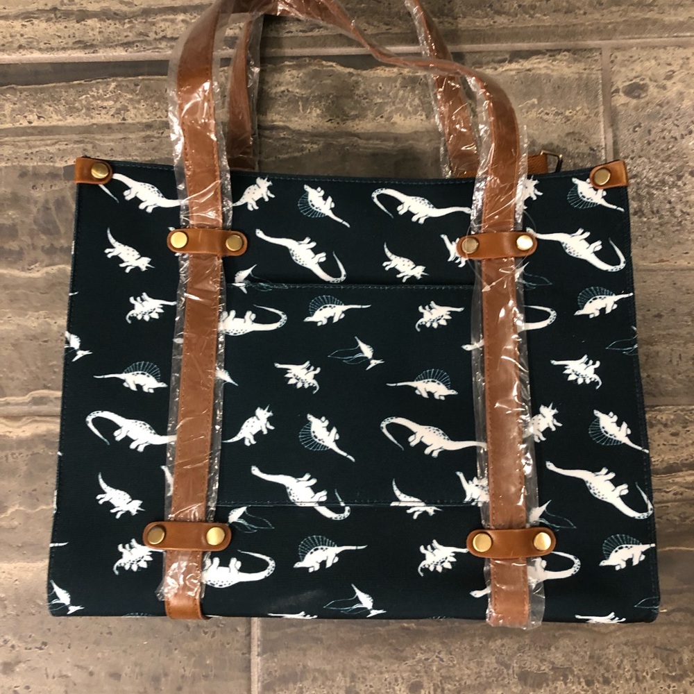 ModCloth dinosaur print camp director bag tote